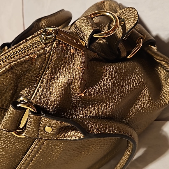 ANNE KLEIN Trinity Satchel in Brushed Gold Vegan Leather - Picture 10 of 14